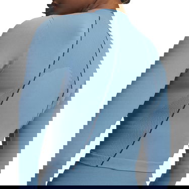 Crop Top Under Armour Vanish Seamless Ribbed Mock Neck Long Sleeve Crop Top Modrá | 6000645-418, 3