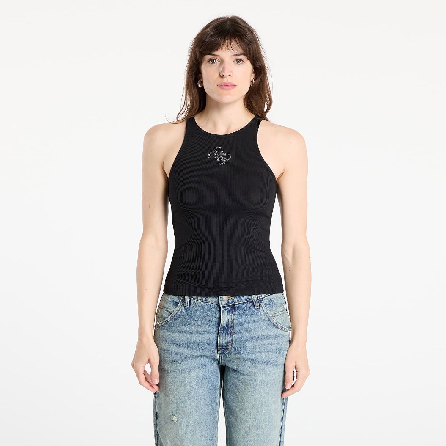 Tielko GUESS Guess Originals Guendalina Ribbed Tank Top Čierna | W5GP57KCV52-JBLK, 0