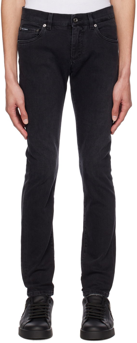 Džínsy Dolce & Gabbana Black Faded Skinny Jeans Čierna | GY07LDG8HW4, 0