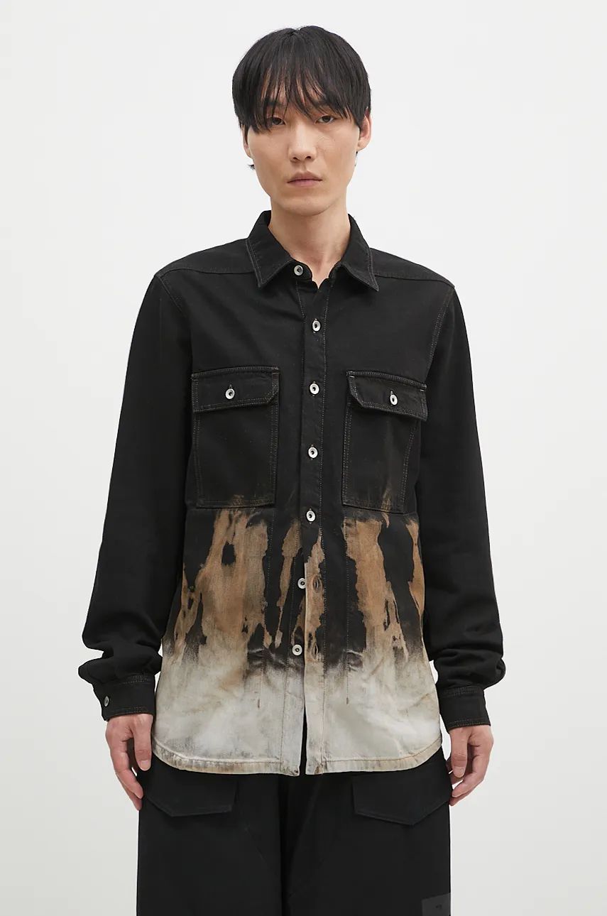 Košeľa Rick Owens Oversize Shirt Čierna | DU02D2755.BSUN, 0