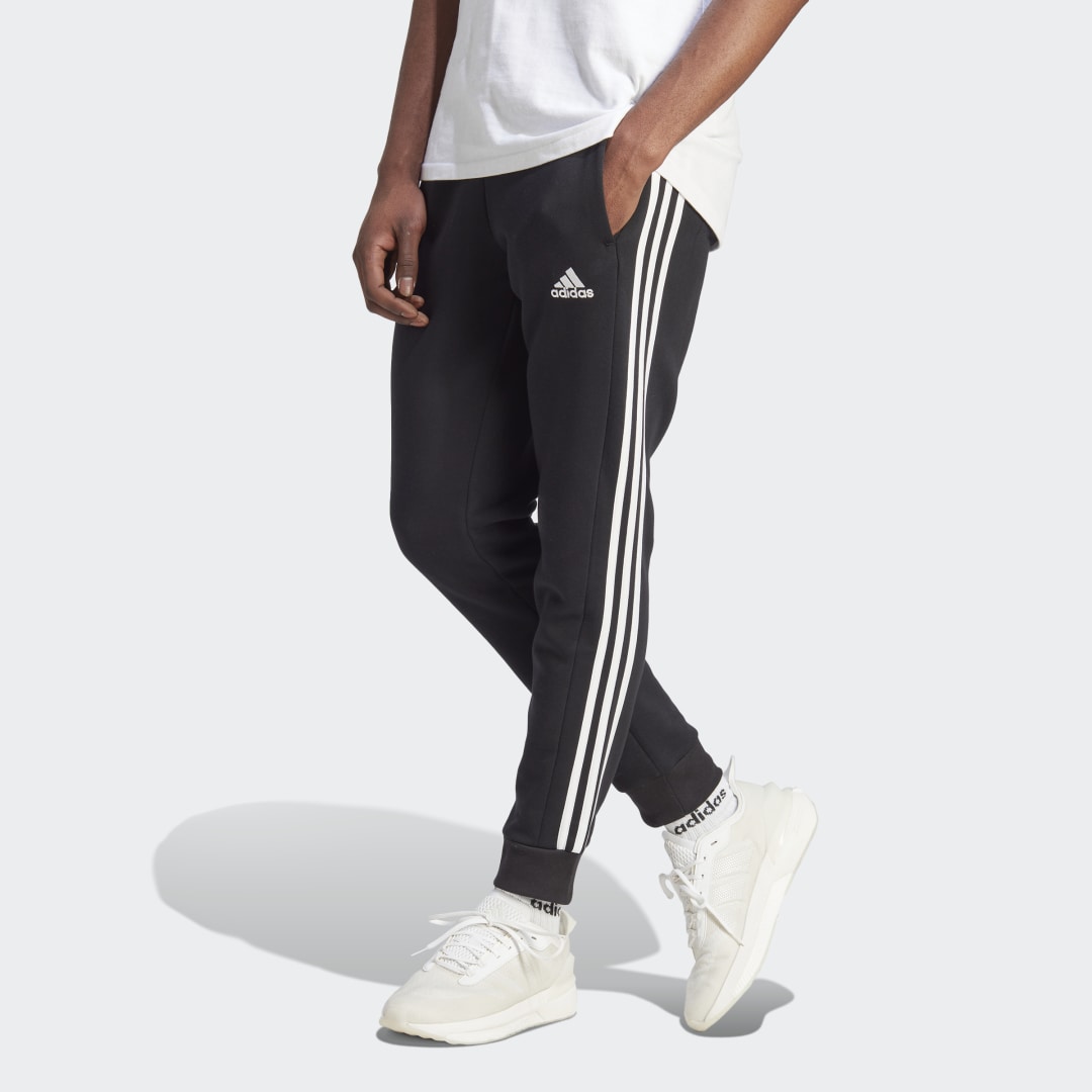 Tepláky adidas Originals Essentials Fleece 3-Stripes Tapered Cuff Pants Čierna | IB4030, 0
