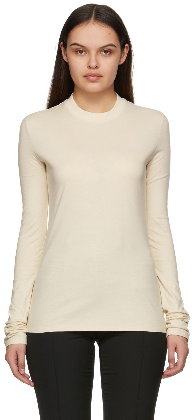 Sveter Off-White Diag Long Sleeve T-Shirt Béžová | OWAB031C99JER0016161, 0