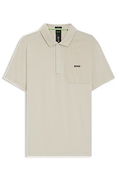 BOSS Polo Shirt with Hopsack Panelling