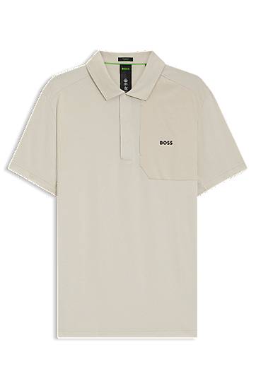 Polo tričko BOSS BOSS Polo Shirt with Hopsack Panelling Béžová | 50537522, 0