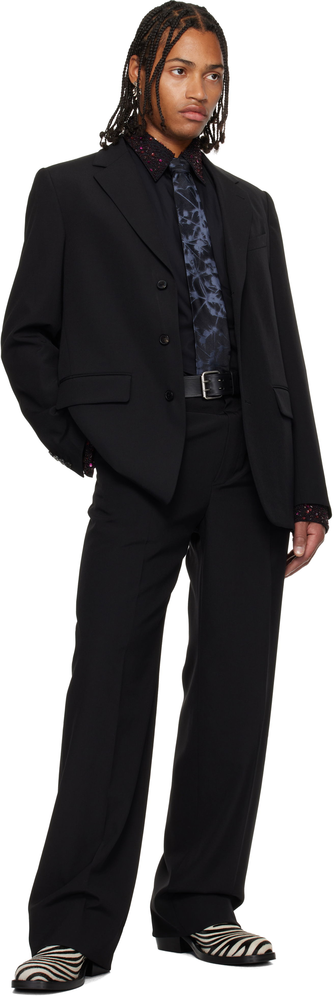 Opasok Dries Van Noten Dries Van Noten Leather Belt Čierna | 252-021401-102, 1