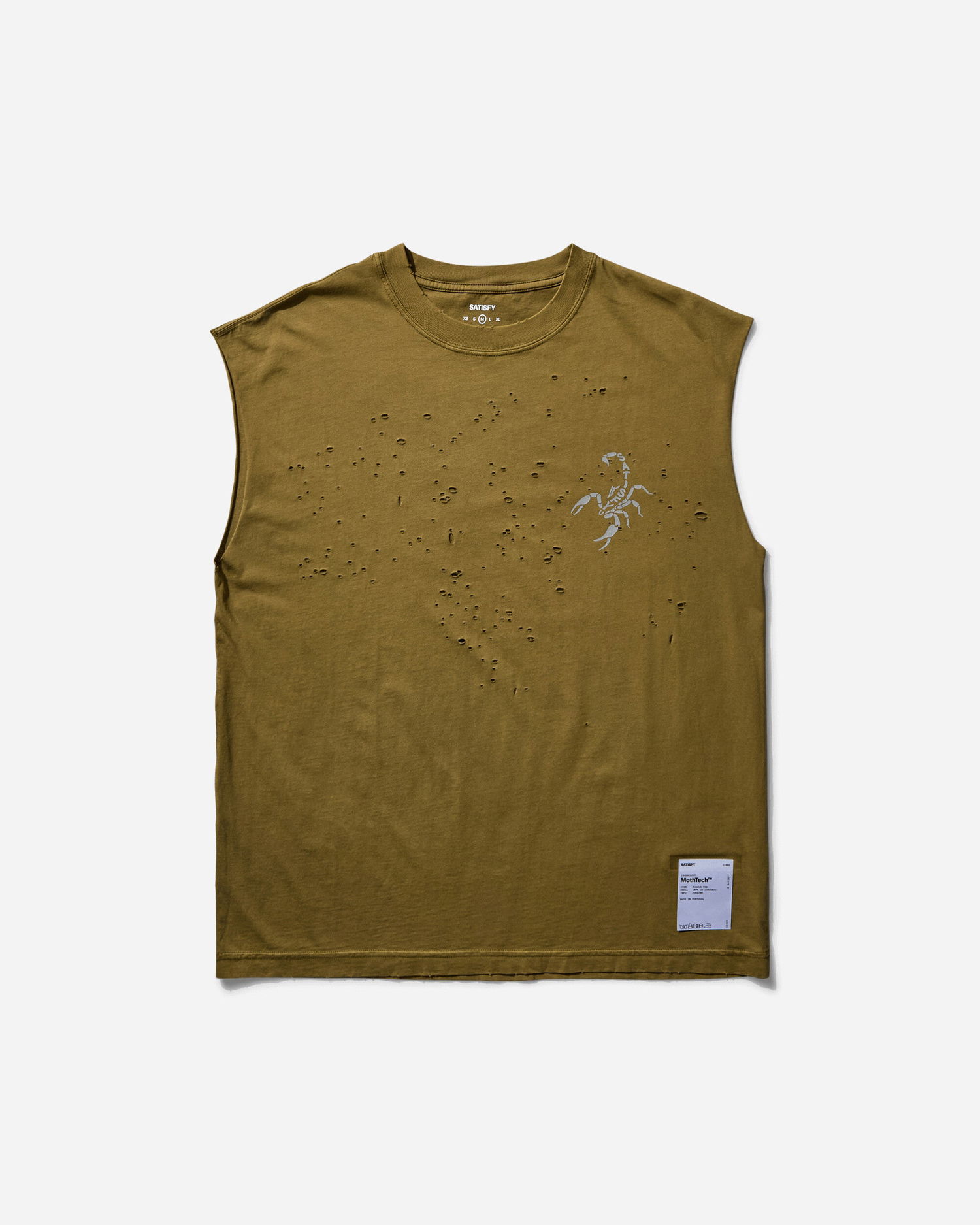 Tielko Satisfy Men s MothTech Muscle T-Shirt Sun Bleached Military Hnedá | 11005 SBMO-LSCO, 1