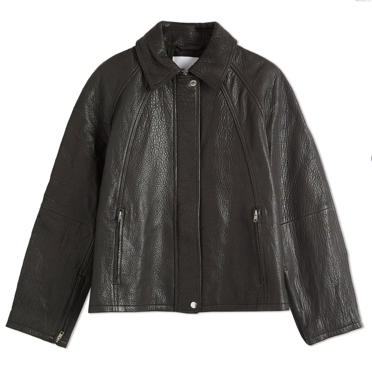 Bunda Samsoe Samsoe Samsøe Samsøe Sanok Leather Jacket Čierna | F24400104, 1