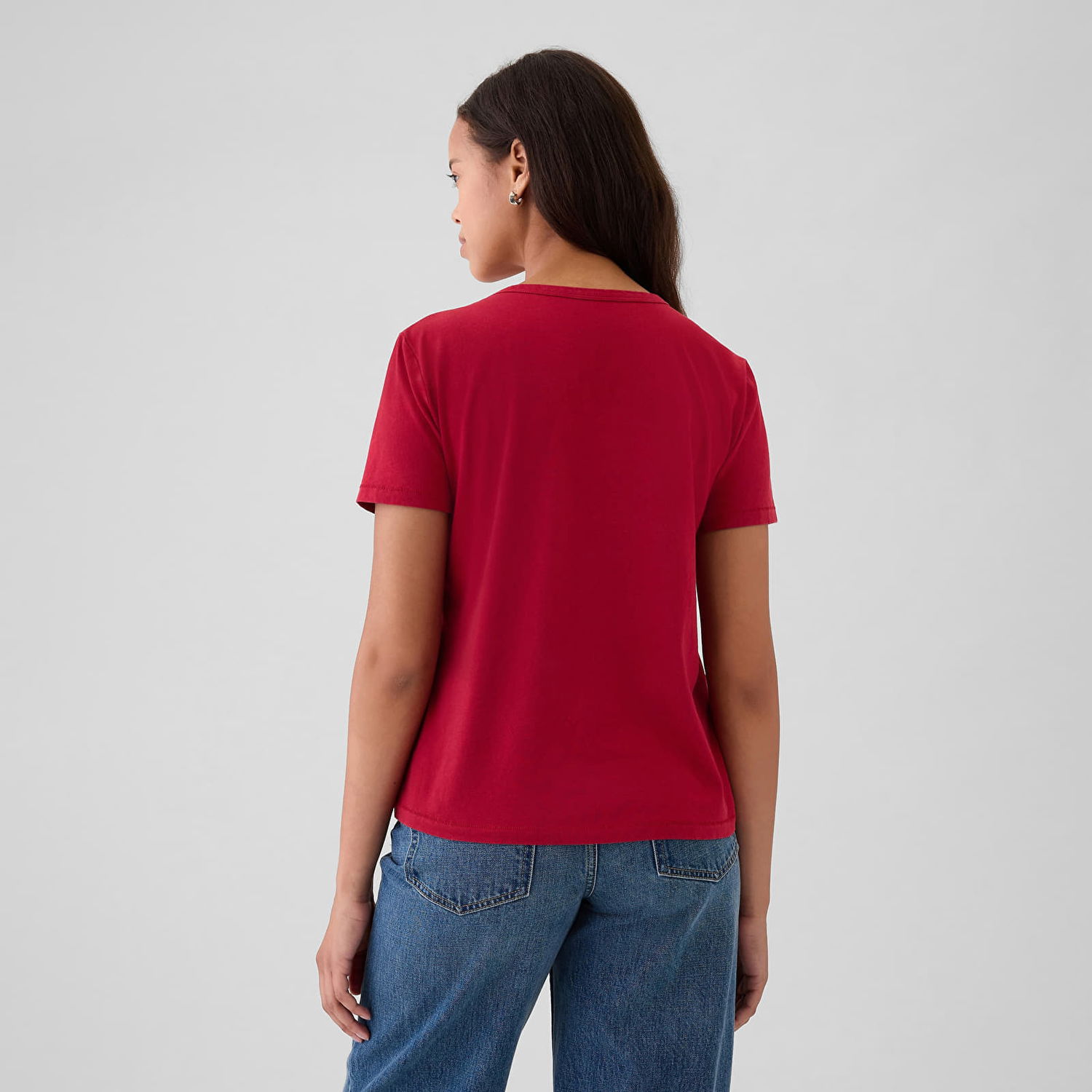 Tričko GAP T-shirt Shortsleeve Vneck Sled S Červená | 795346-98, 1