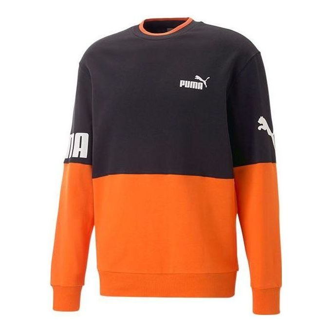 Sveter Puma Power Colorblock Crew Long Tee Oranžová | 676666-23, 0