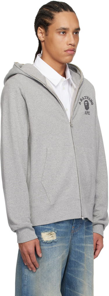 Mikina BAPE A Bathing Ape Over Print Full Zip Hoodie Šedá | 001ZPK801002M, 4