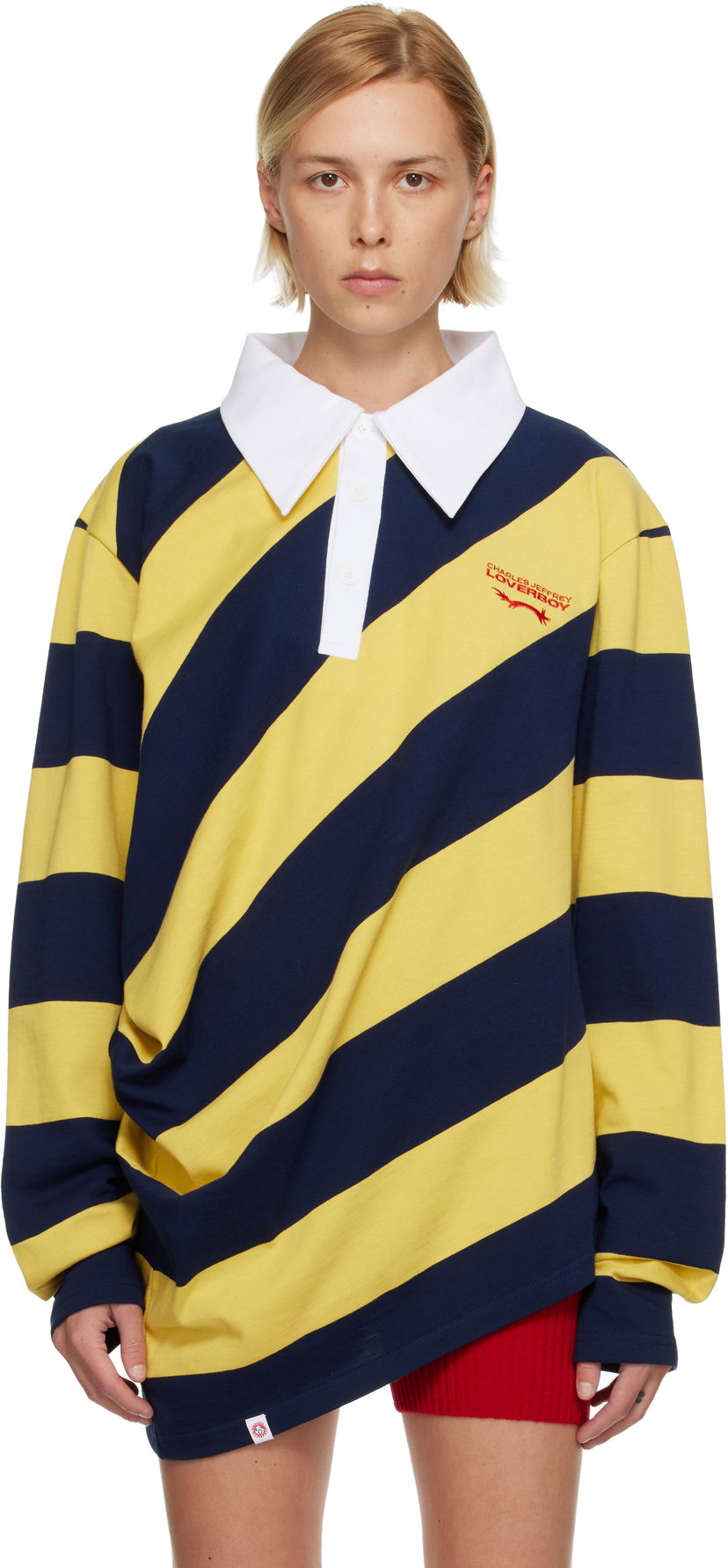 Polo tričko Charles Jeffrey Loverboy Charles Jeffrey LOVERBOY Topsy Turvy Long-Sleeve Rugby Polo Shirt Rôznofarebný | 52081601