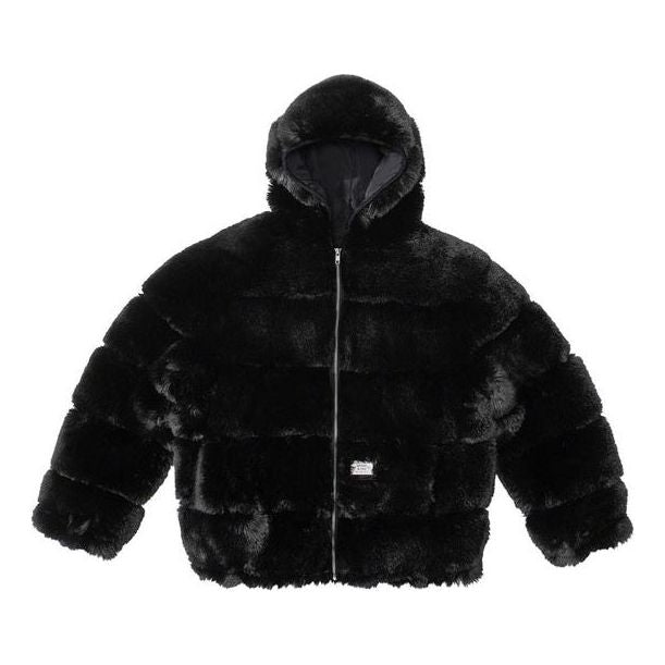 Prešívaná bunda Supreme Hooded Faux Fur Jacket Čierna | SUP-FW21-343