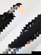 Wool Blend Coat With High Collar