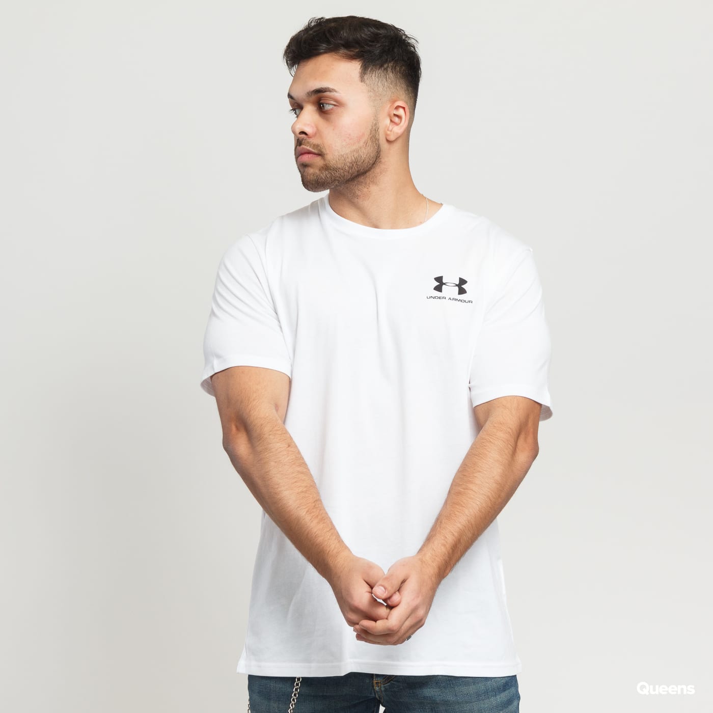 Tričko Under Armour Sportstyle Left Chest SS Tee Biela | 1326799-100, 0