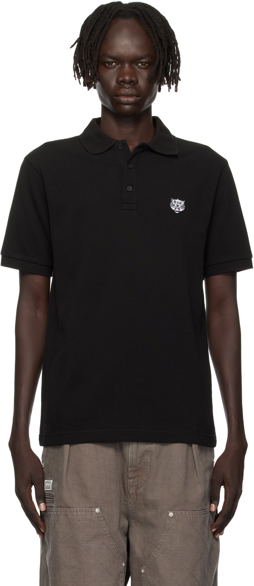 Polo tričko KENZO Kenzo Paris 'Happy Tiger' Slim Polo Čierna | FF65PO1524PU