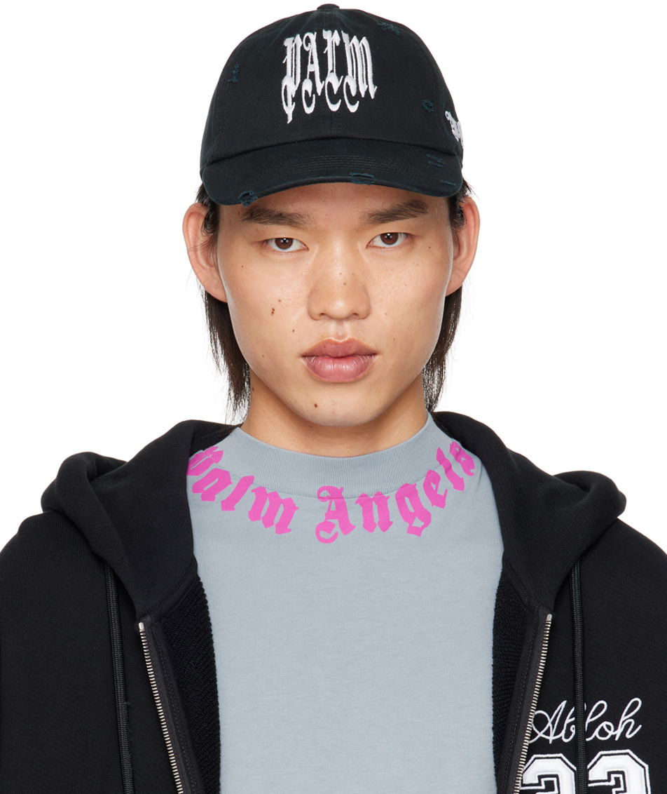 Šiltovka Palm Angels Black Gothic Logo Cap Čierna | PMLB104F24FAB0021001, 0