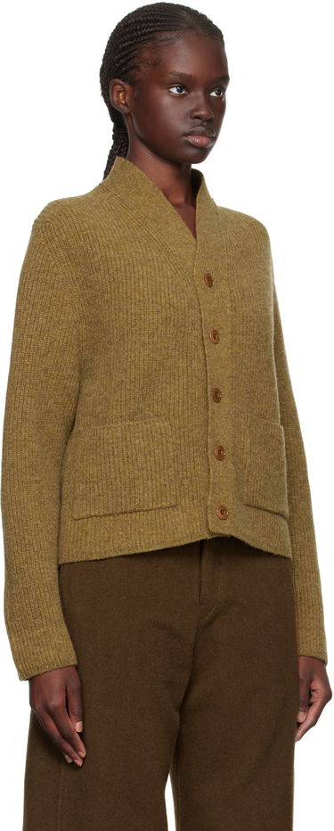 Sveter LEMAIRE Lemaire Cropped Ribbed Cardigan Hnedá | TO1134 LK085, 1