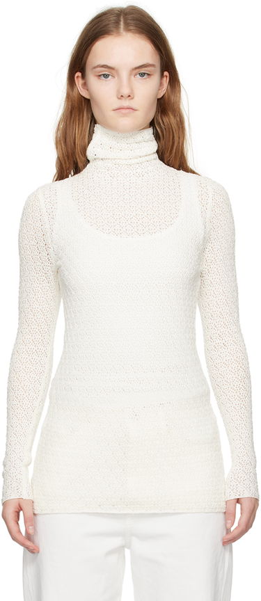 Sveter TOTEME TOTEME Semi-Sheer Turtleneck Biela | 242-WRT1776-YA0040, 0