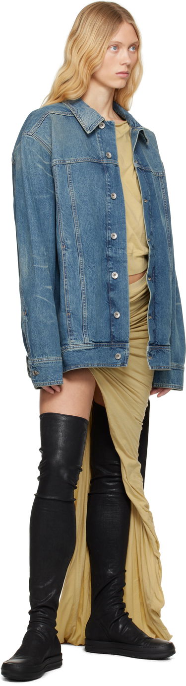 Bunda Rick Owens Rick Owens DRKSHDW Hollywood Jumbo Worker Denim Jacket Modrá | DS01E3706 DWB, 3