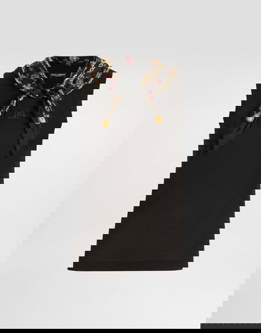 Tričko Dolce & Gabbana Dolce & Gabbana Jersey T-shirt With Scarf Čierna | F8W29ZGDDO7N0000, 0