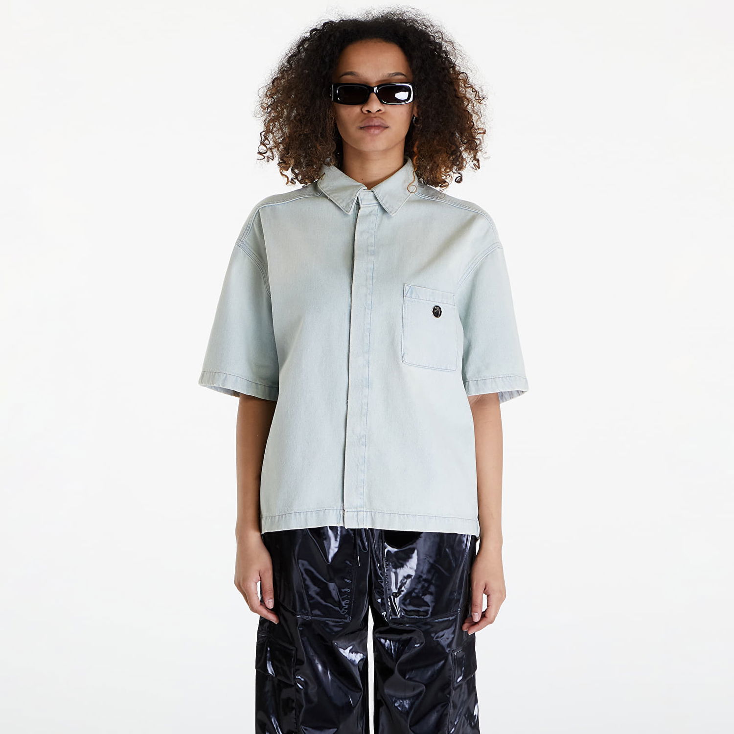 Košeľa Ambush Boxy Fit Denim Shirt UNISEX Light Blue Modrá | BMYD001S24DEN0024200, 0