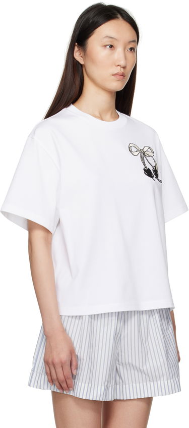 Tričko Moncler Moncler Embroidered Cherry Logo Cotton T-Shirt Ružová | K20938C0001189AUG, 4