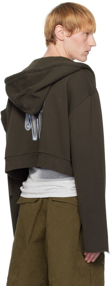 Mikina Ottolinger Ottolinger Distressed Cropped Hoodie Zelené | 115-601115-02, 2