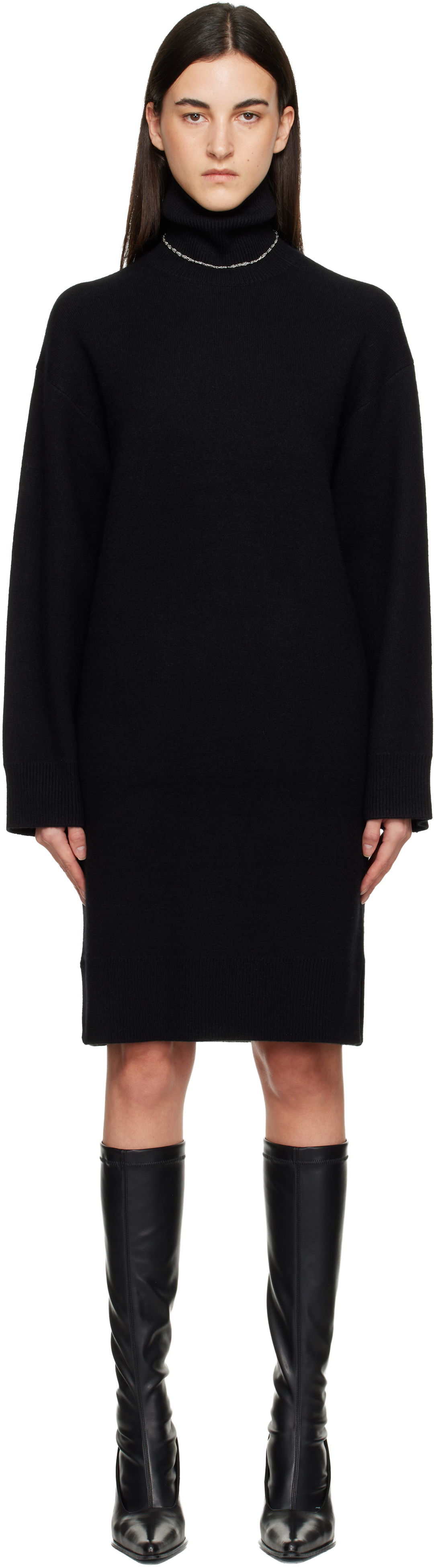 Šaty TOTEME Broad Turtleneck Minidress Čierna | 254-WRD0264-YA0126, 0