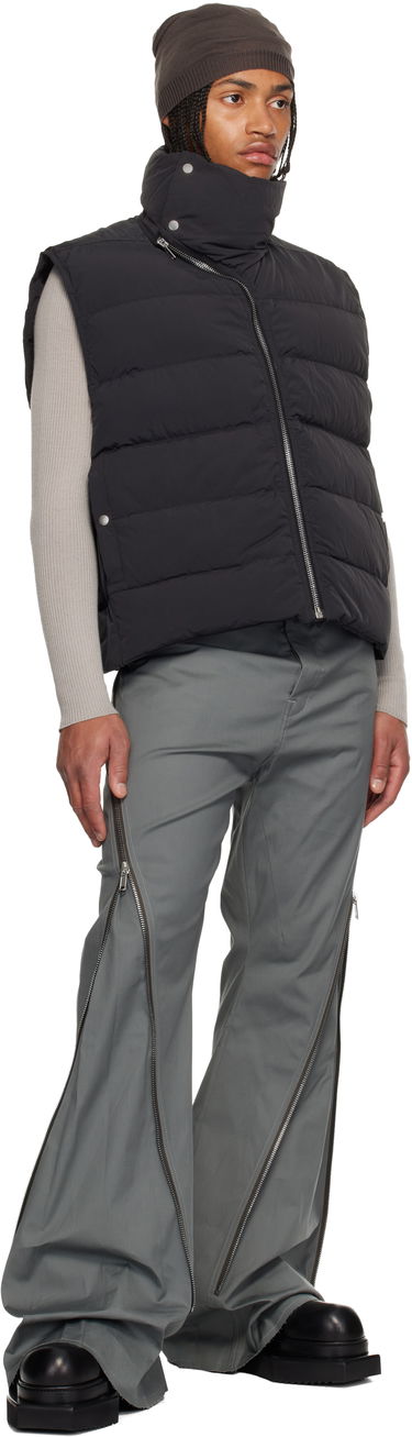 Vesta Rick Owens Concordians Flight High Neck Asymmetrical Zip Puffer Down Vest Čierna | RU02E1798 MTD1, 3