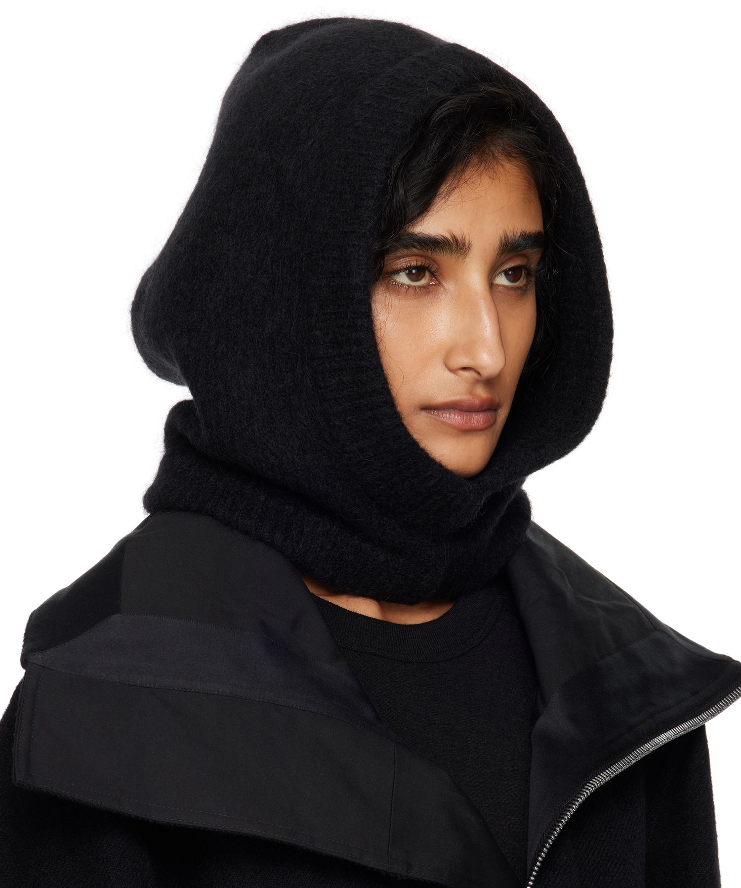 Klobúk Rick Owens Rick Owens Alpaca Knit Hood Čierna | RP02E4481 KWP, 1