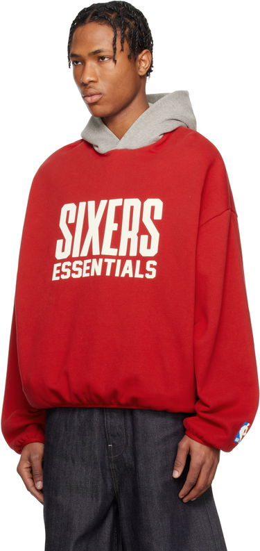 Mikina Fear of God Fear of God ESSENTIALS NBA Sixers Pull Over Hoodie Červená | 192AL246600F, 3