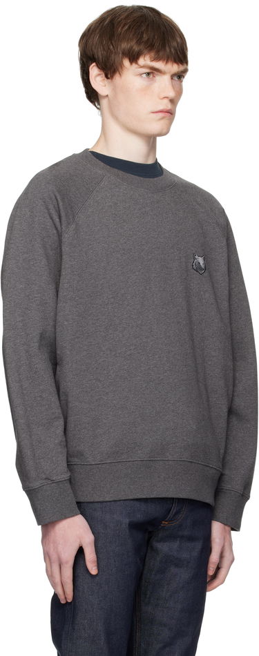 Mikina MAISON KITSUNÉ Maison Kitsuné Fox Head Patch Oversize Sweatshirt Šedá | PM00306KM0340, 1