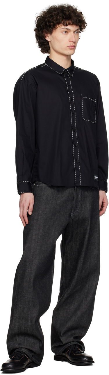 Košeľa Neighborhood Neighborhood Hand Stitching Long Sleeve Shirt Čierna | 251AQNH-SHM08, 3