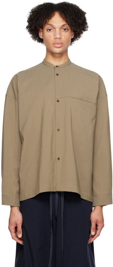 Košeľa sage NATION SAGE NATION Band Collar Shirt Zelené | S036 POCKET PARKA SHIRT, 0