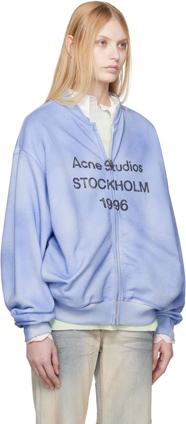 Bomber bunda Acne Studios Acne Studios Logo Zip Sweater Navy | CI0189-, 4