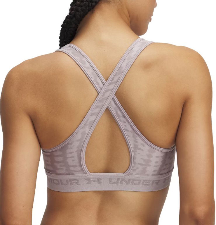 Podprsenka Under Armour Under Armour Crossback Mid Print Sports Bra Šedá | 1361042-011, 1