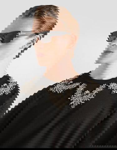 Tričko Dolce & Gabbana Jersey T-shirt with Crystal Embellishment Čierna | G8PB8ZHU7SDN0000, 3