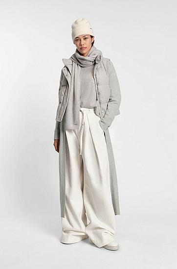 Sveter BOSS Longline belted cardigan in cashmere Šedá | 50550488, 1