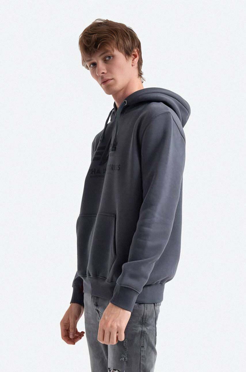 Mikina Alpha Industries Hoodie With Print Šedá | 178312.412, 0