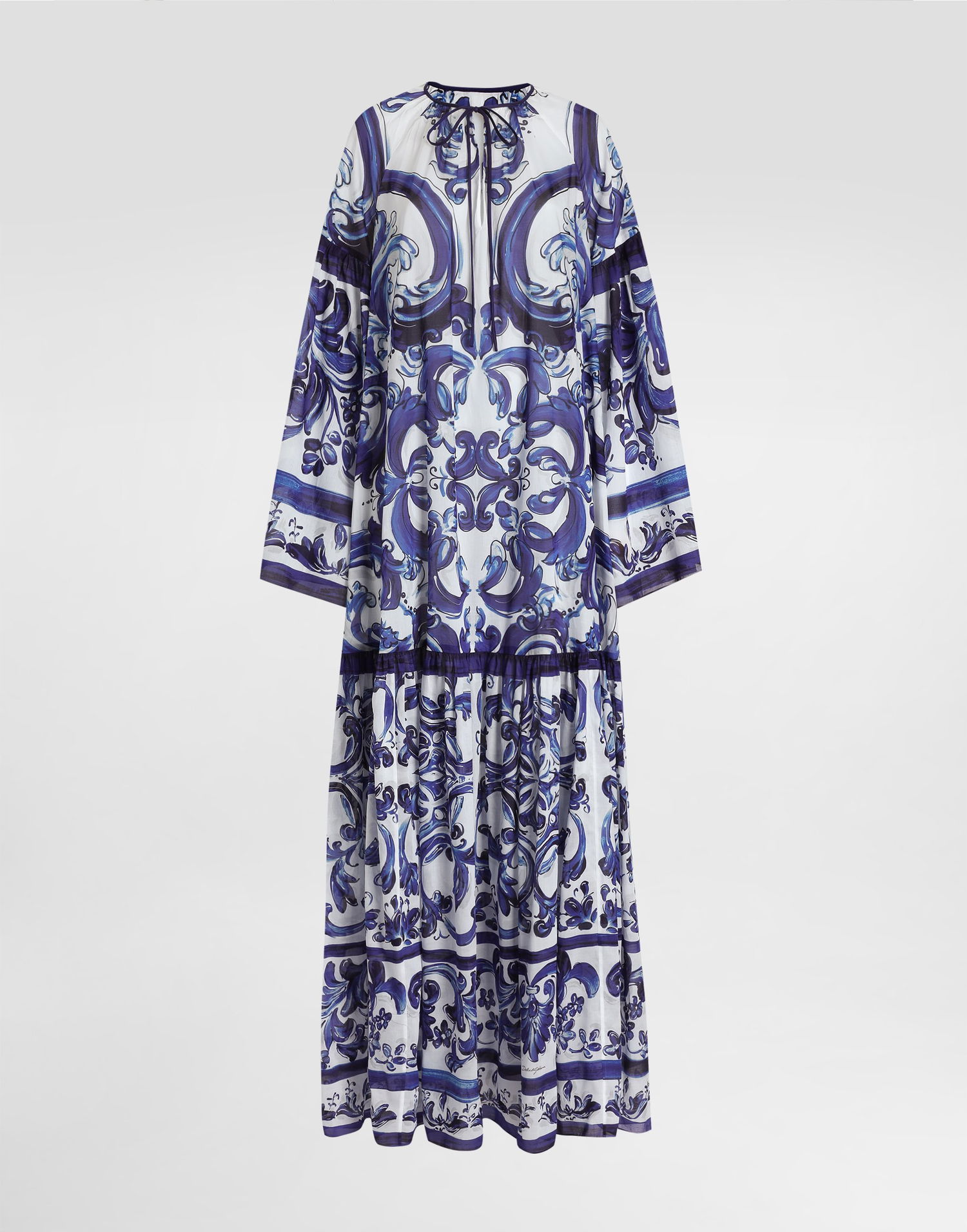 Šaty Dolce & Gabbana Dolce & Gabbana Majolica-Print Cotton Dress Modrá | I6KH5WFI5NFHB5DQ, 0