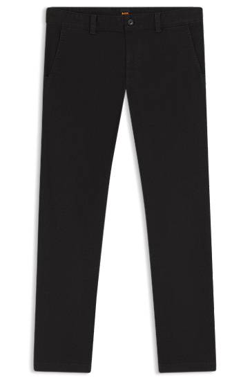 Nohavice a džínsy BOSS Soft Motion Cotton-Blend Denim Chinos Čierna | 50547865, 0
