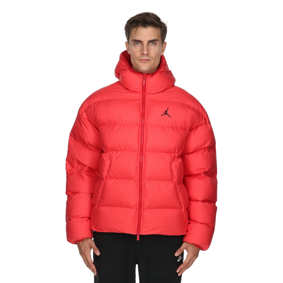 Prešívaná bunda Nike Brooklyn Hooded Puffer Jacket Červená | HV0532-687, 0