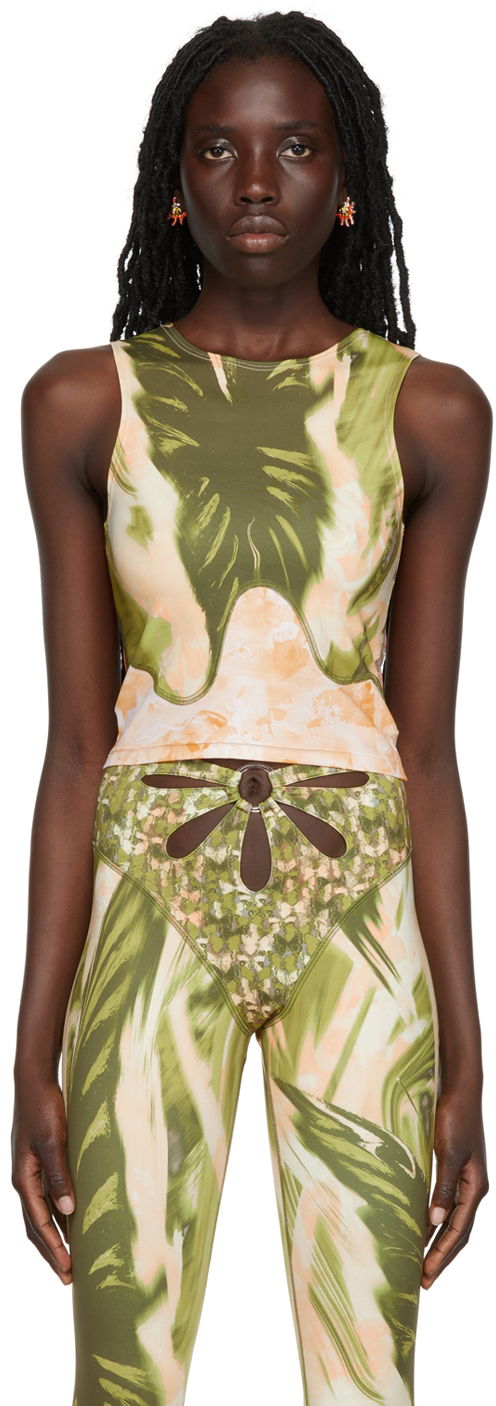 Tielko Collina Strada Collina Strada Tie-Dye Print Tank Top Zelené | XX3196, 0