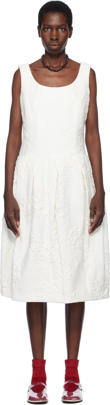 Šaty Comme des Garçons Comme des Garçons Jacquard Flower Pattern Midi Dress Biela | RO-O008-051-1, 0