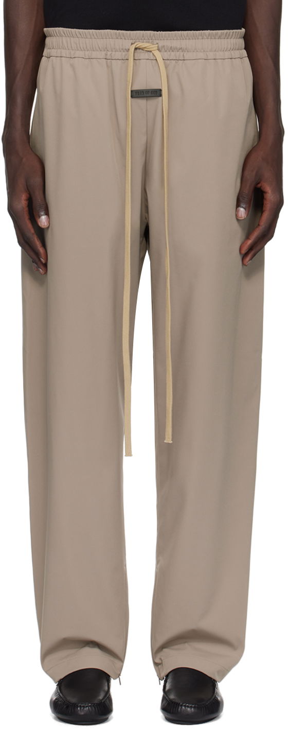 Taupe Nylon Track Pants