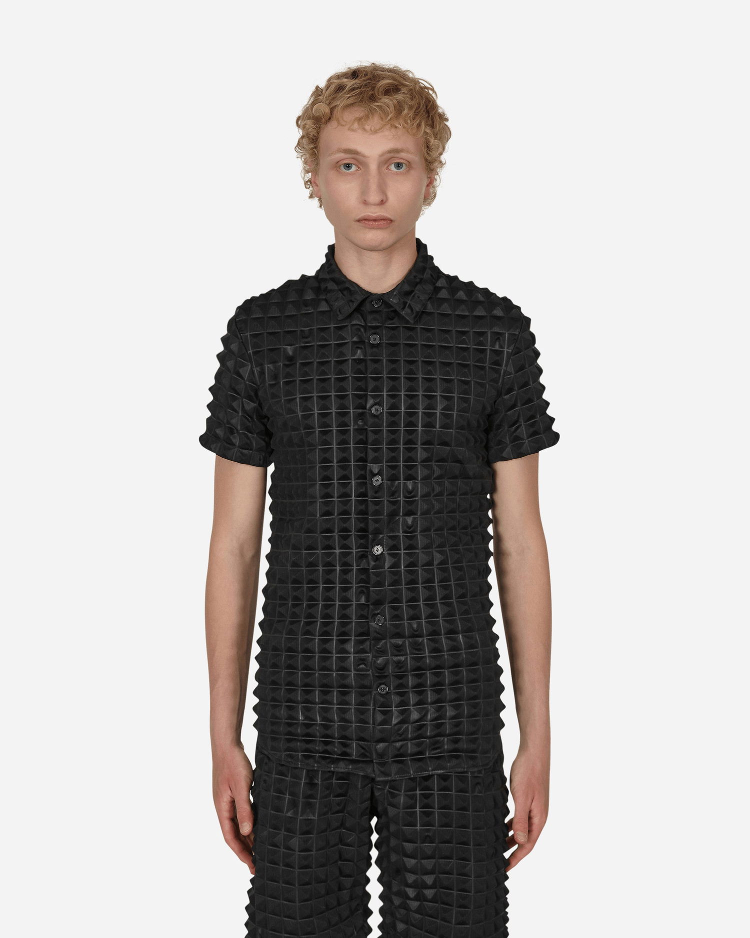 Košeľa Kanghyuk 2.5 Pyramid Embossed Shirt Čierna | PS22SSS06 001, 0