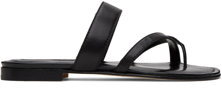Manolo Blahnik Susa Leather Toe-Ring Sandals