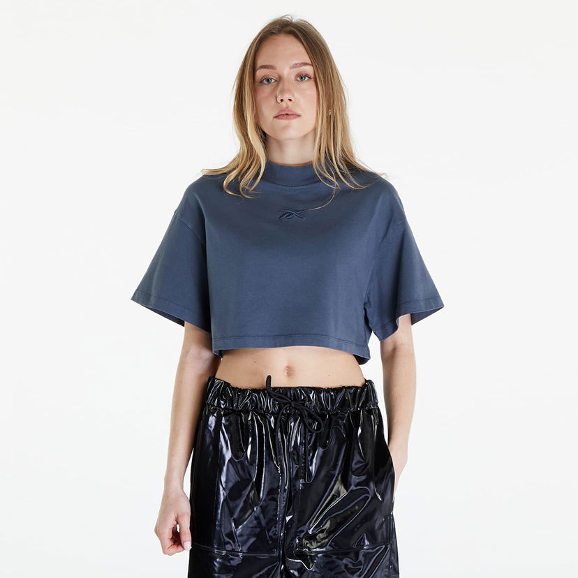 Crop Top Reebok Washed Cropped Tee Washed Stone Blue Modrá | RWAA001C99JER0024200