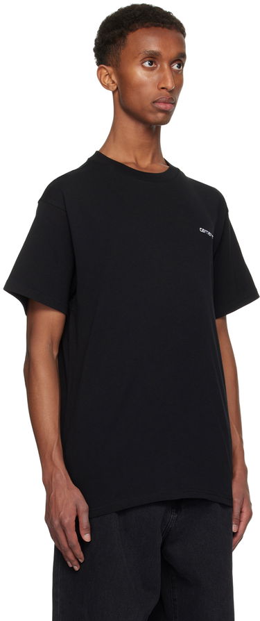 Tričko Carhartt WIP Black Embroidered Logo T-Shirt Čierna | I030435, 1