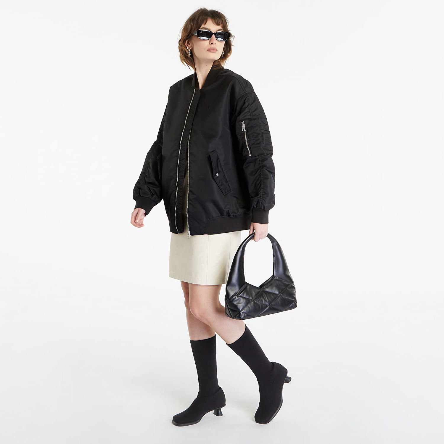 Bomber bunda CALVIN KLEIN Oversized Bomber Jacket Čierna | J20J221082 BEH, 0